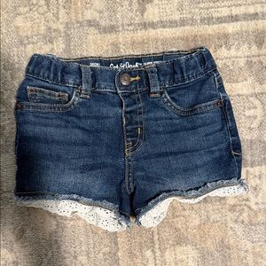 Denim Shorts with Lace Trim